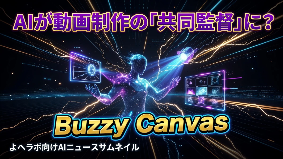 Buzzy Canvasとは? AIが動画制作の「共同監督」になる新ツールを徹底解説|よへラボのアイキャッチ画像