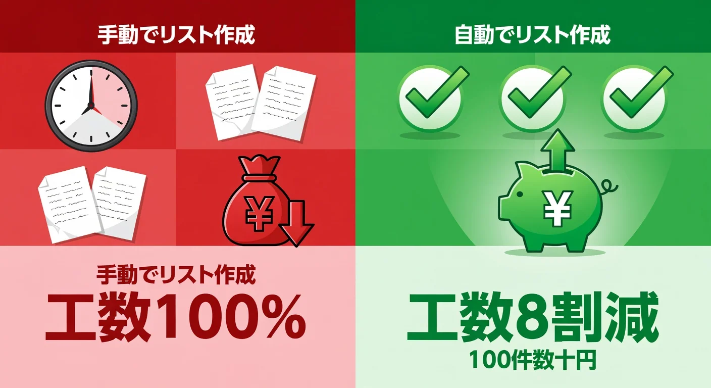 Before/After比較：手作業 vs AI自動化