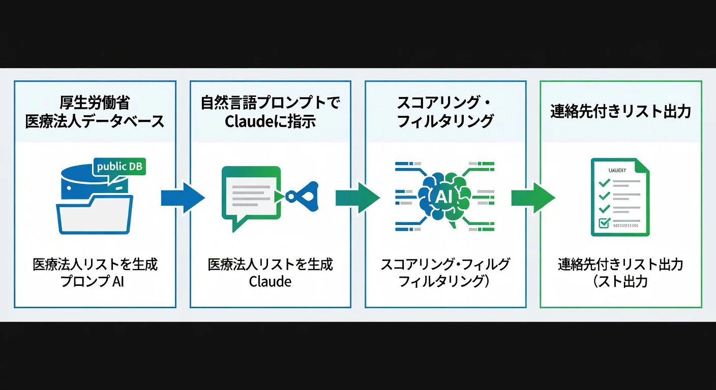 AI営業リスト生成の4ステップワークフロー